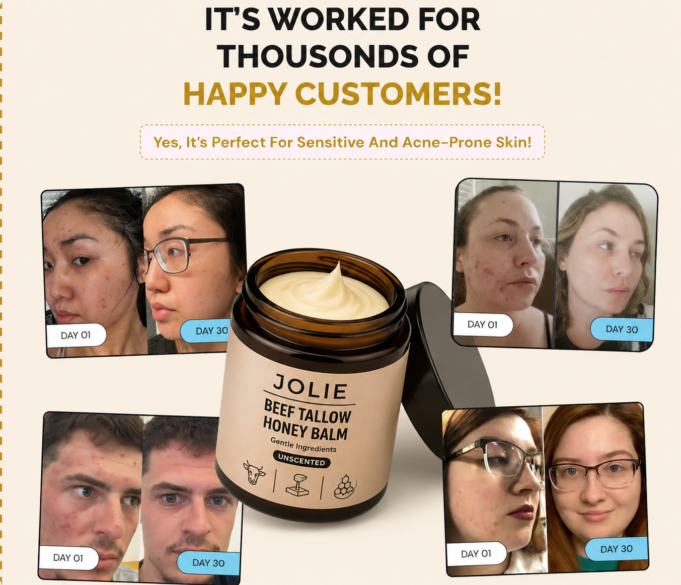 Organic Beef Tallow Honey Balm